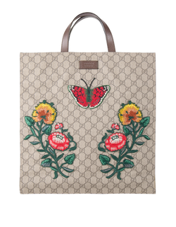 GG Floral Tote, Canvas, Beige, 450950, 2*